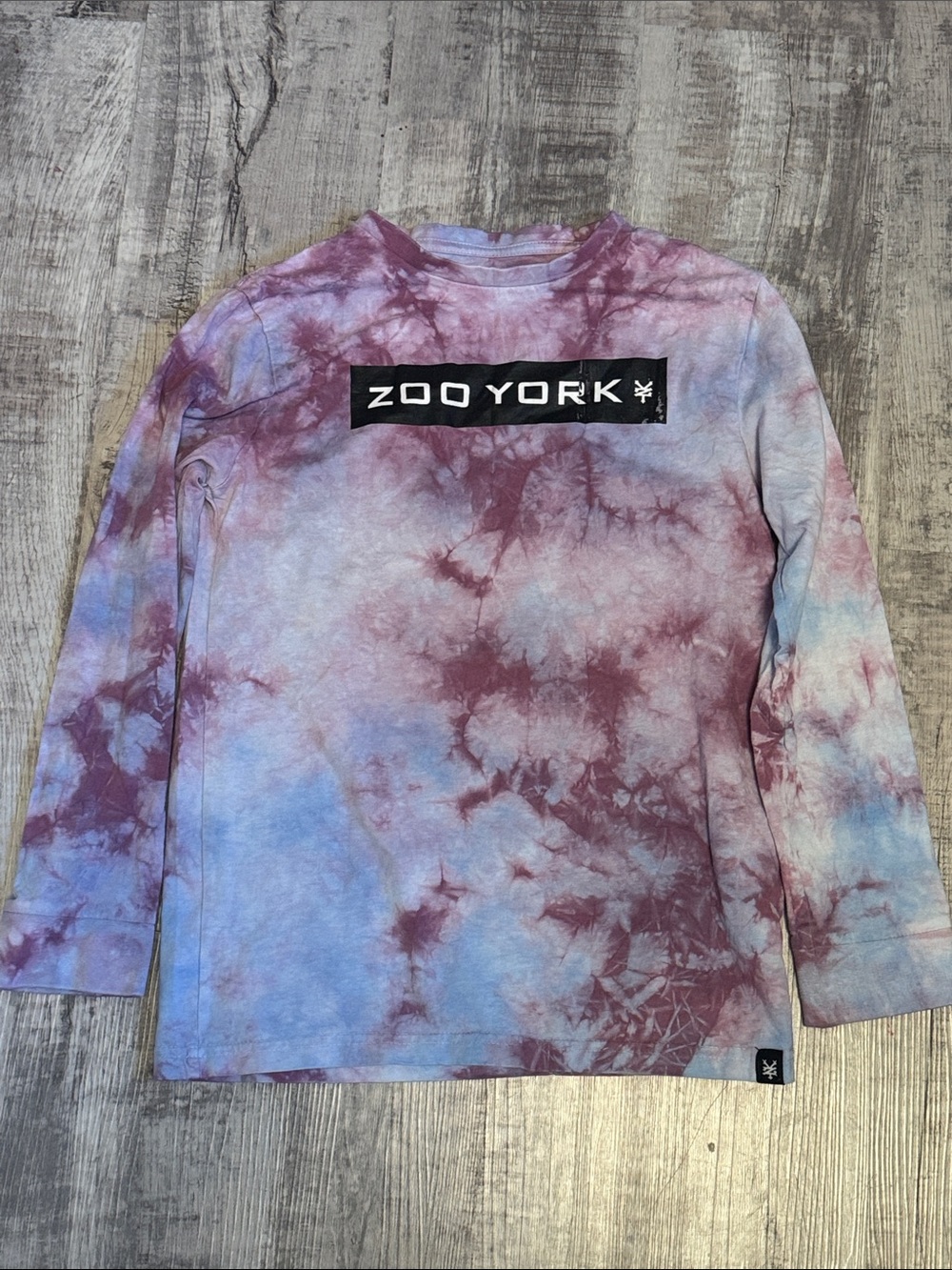 Youth Zoo York Tie-Dye Long Sleeve Tee - Purple & Blue
